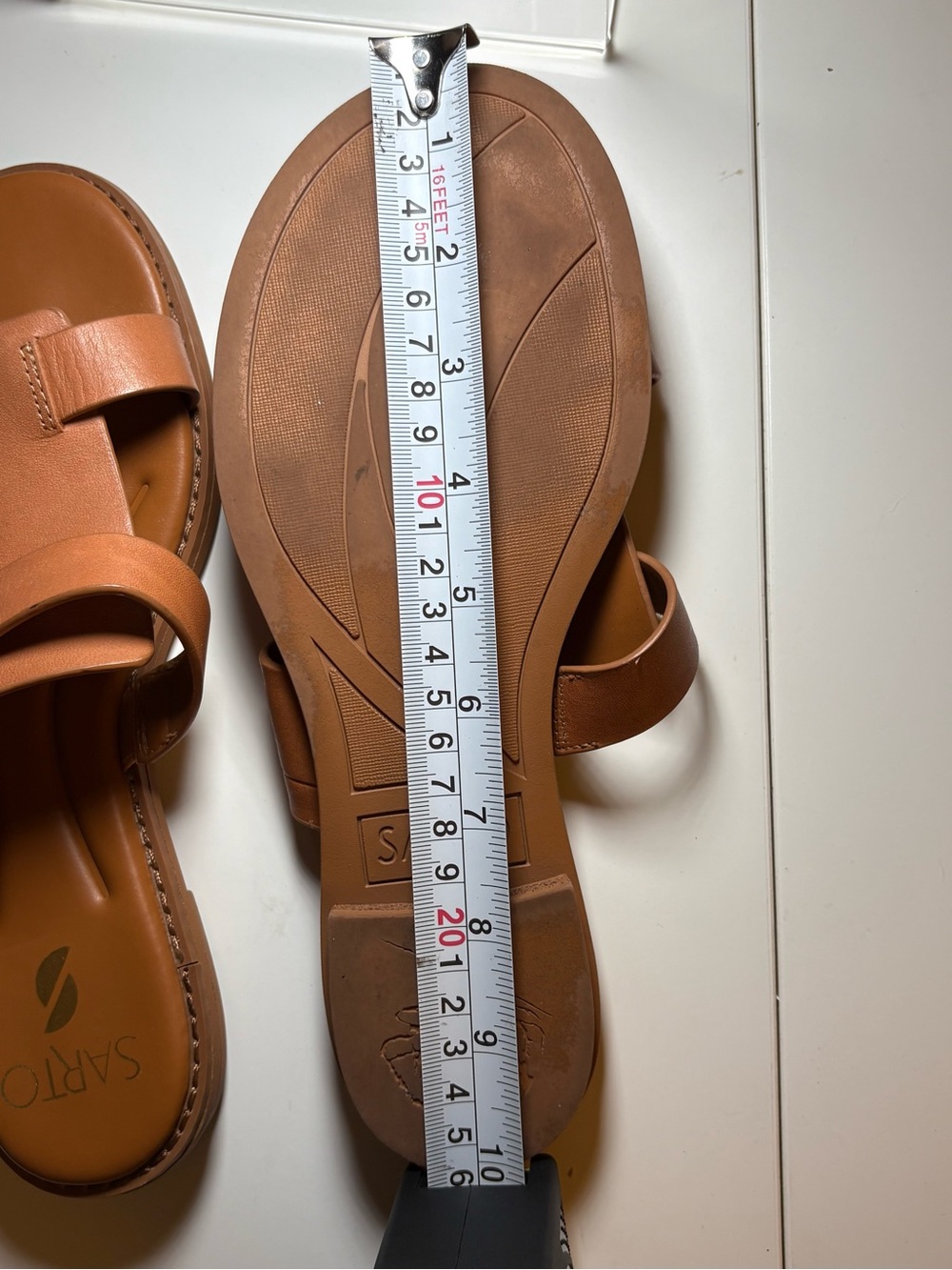 Franco Sarto A-Gretta Leather Sandals Women’s Size 7.5M Cognac Brown - Picture 14 of 15